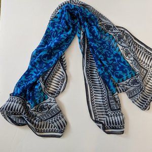 Lightweight flowing sheer gauze wrap scarf